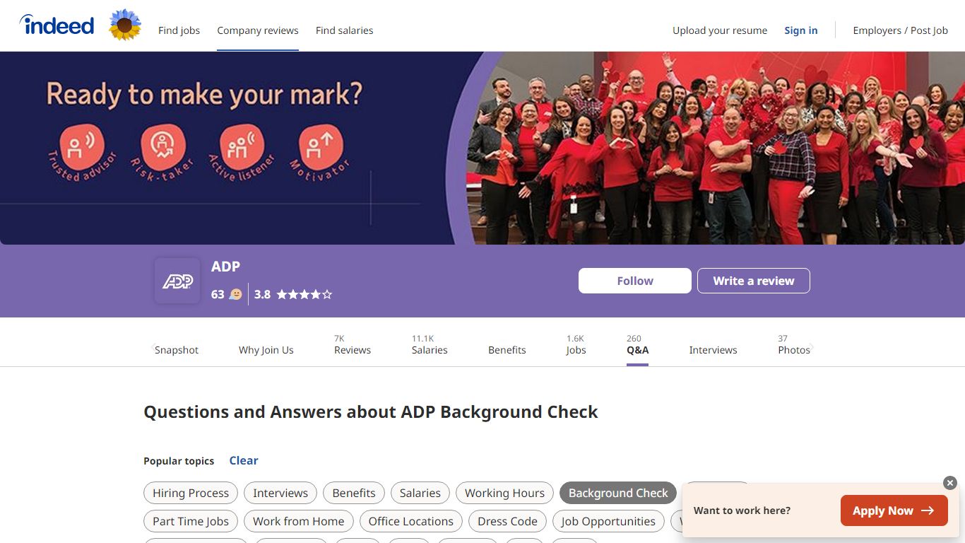 Questions and Answers about ADP Background Check - Indeed