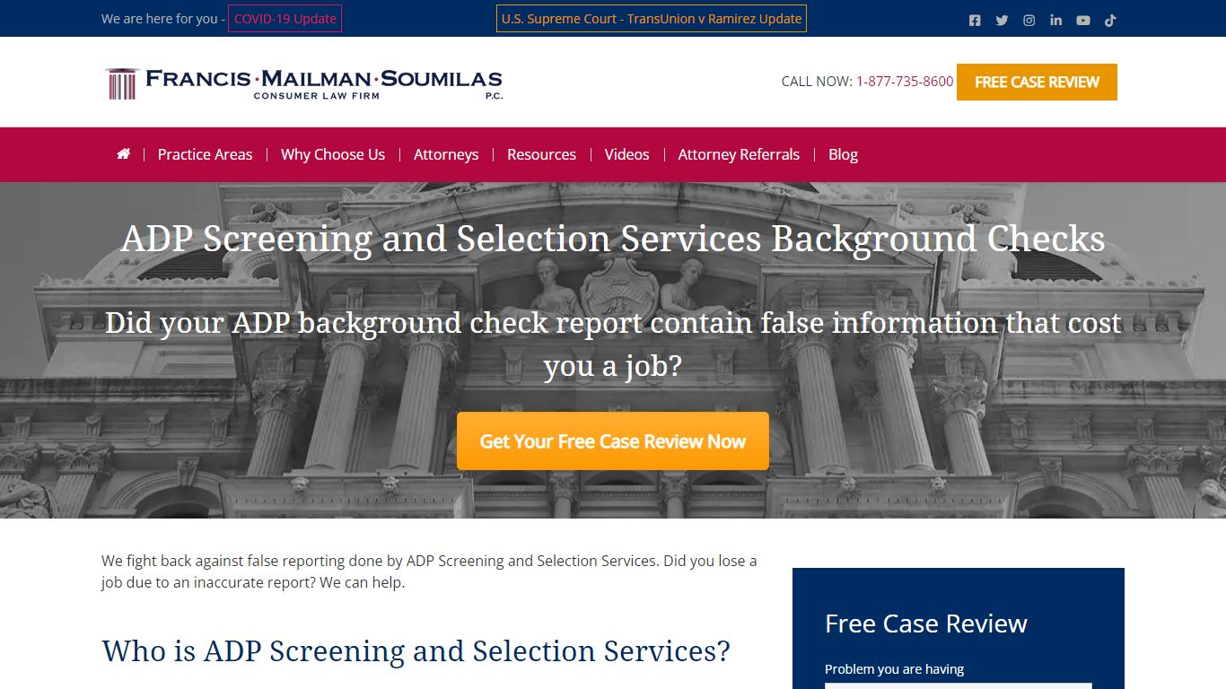 ADP Screening and Selection Services Background Checks